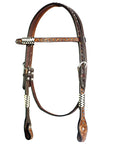Bar H Equine American Leather Horse Saddle Tack One Ear Headstall | Breast Collar | Browband Headstall | Wither Strap | Tack Set BER213