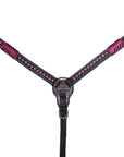 Bar H Equine Genuine Western American Leather Horse Premium Headstall & Breast Collar Set