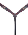 Bar H Equine American Leather Horse Saddle Tack One Ear Headstall | Breast Collar | Browband Headstall | Wither Strap | Tack Set BER229