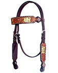 Bar H Equine American Leather Horse Saddle Tack One Ear Headstall | Breast Collar | Browband Headstall | Wither Strap | Tack Set BER238