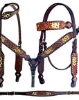 Bar H Equine American Leather Horse Saddle Tack One Ear Headstall | Breast Collar | Browband Headstall | Wither Strap | Tack Set BER238