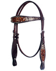 Bar H Equine American Leather Horse Saddle Tack One Ear Headstall | Breast Collar | Browband Headstall | Wither Strap | Tack Set BER240