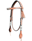 Bar H Equine American Leather Horse Saddle Tack One Ear Headstall | Breast Collar | Browband Headstall | Wither Strap | Tack Set BER252