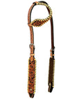Bar H Equine American Leather Horse Saddle Tack One Ear Headstall | Breast Collar | Browband Headstall | Wither Strap | Tack Set BER256