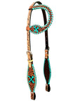 Bar H Equine American Leather Horse Saddle Tack One Ear Headstall | Breast Collar | Browband Headstall | Wither Strap | Tack Set BER258