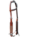Bar H Equine American Leather Horse Saddle Tack One Ear Headstall | Breast Collar | Browband Headstall | Wither Strap | Tack Set BER259
