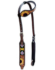Bar H Equine American Leather Horse Saddle Tack One Ear Headstall | Breast Collar | Browband Headstall | Wither Strap | Tack Set BER261