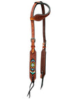 Bar H Equine American Leather Horse Saddle Tack One Ear Headstall | Breast Collar | Browband Headstall | Wither Strap | Tack Set BER262