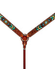 Bar H Equine American Leather Horse Saddle Tack One Ear Headstall | Breast Collar | Browband Headstall | Wither Strap | Tack Set BER262