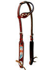 Bar H Equine American Leather Horse Saddle Tack One Ear Headstall | Breast Collar | Browband Headstall | Wither Strap | Tack Set BER263