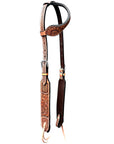 Bar H Equine American Leather Horse Saddle Tack One Ear Headstall | Breast Collar | Browband Headstall | Wither Strap | Tack Set BER269