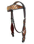 Bar H Equine American Leather Horse Saddle Tack One Ear Headstall | Breast Collar | Browband Headstall | Wither Strap | Tack Set BER280