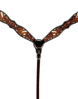 Bar H Equine American Leather Horse Saddle Tack One Ear Headstall | Breast Collar | Browband Headstall | Wither Strap | Tack Set BER280