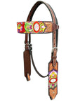 Bar H Equine Western Horse Embroidery Design Genuine American Leather Tack Set