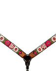 Bar H Equine Western Horse Floral Embroidery Design Genuine American Leather Tack Set