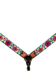 Bar H Equine Western Horse Floral Embroidery Design Genuine American Leather Tack Set