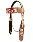 Bar H Equine Western Leather Horse Headstall & Breast Collar Brown