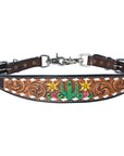 Bar H Equine Genuine Western American Leather Horse Premium Headstall & Breast Collar Set
