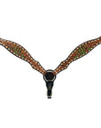 Bar H Equine Genuine Western American Leather Horse Premium Headstall & Breast Collar Set