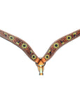 Bar H Equine Genuine Western American Leather Horse Premium Headstall & Breast Collar Set