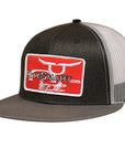 Rope Smart Western Style Mesh Flat Retro Trucker Fit Snapback Red Patch Cap