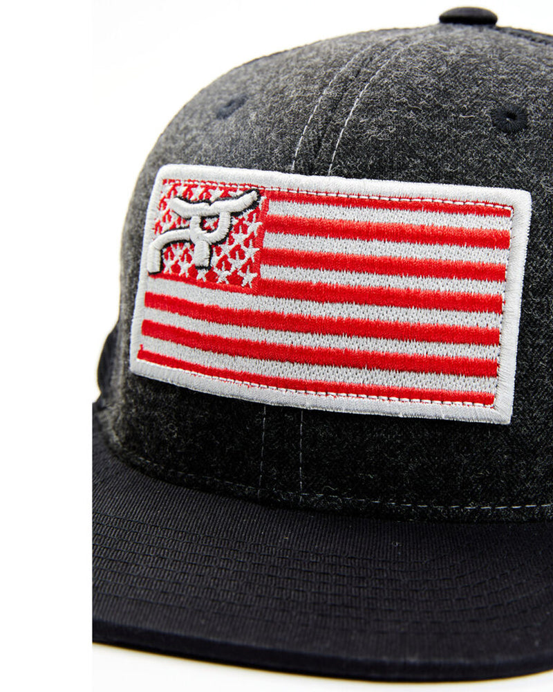 Rope Smart Western Style Mesh Flat Retro Trucker Fit Snapback Red Patch Cap