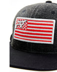 Rope Smart Western Style Mesh Flat Retro Trucker Fit Snapback Red Patch Cap