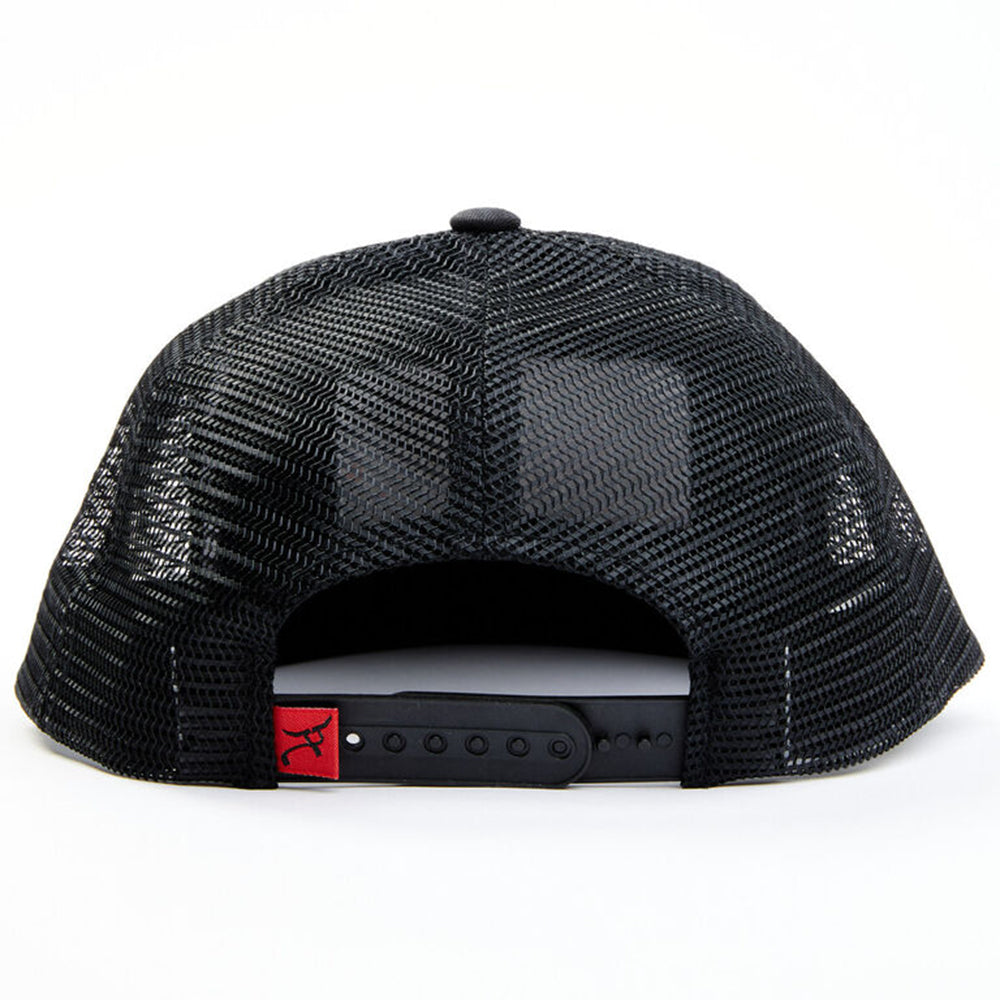 Rope Smart Western Style Mesh Flat Retro Trucker Fit Snapback Red Patch Cap