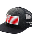 Rope Smart Western Style Mesh Flat Retro Trucker Fit Snapback Red Patch Cap