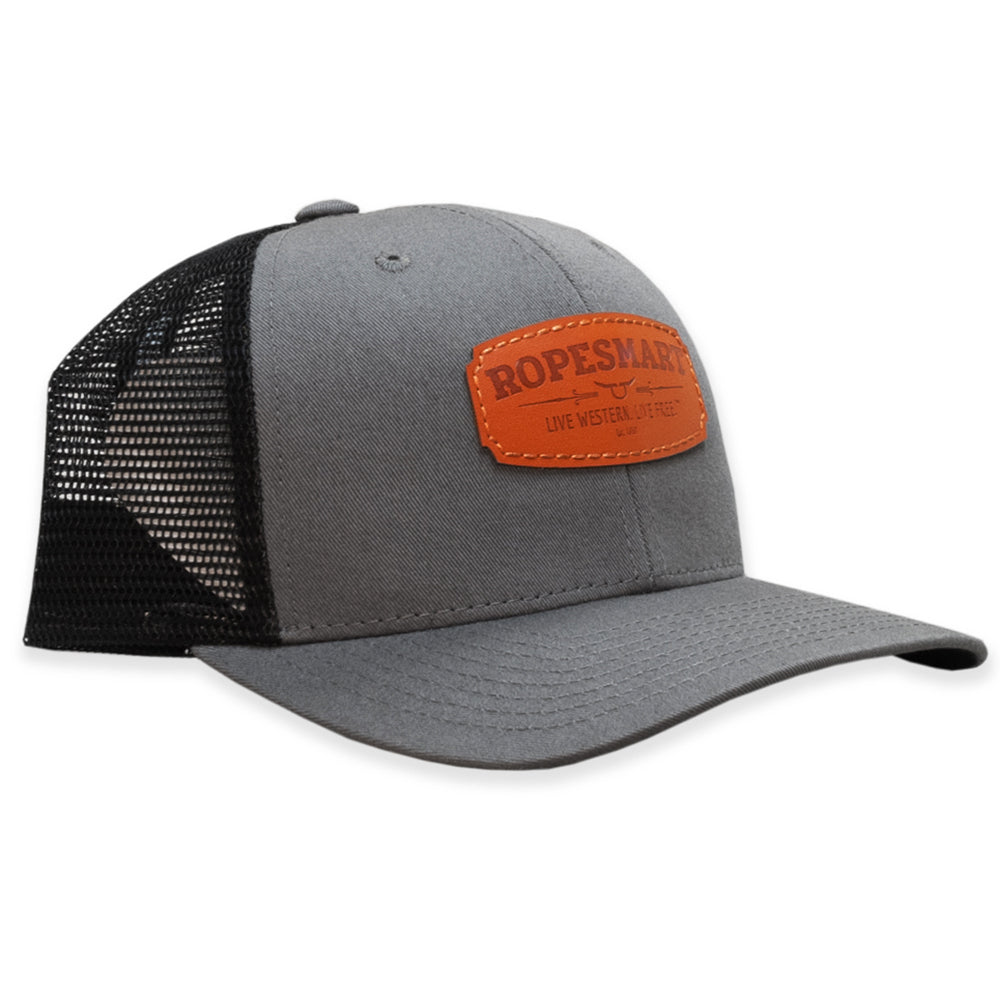 Rope Smart Western Style Mesh Flat Retro Trucker Fit Snapback Red Patch Cap