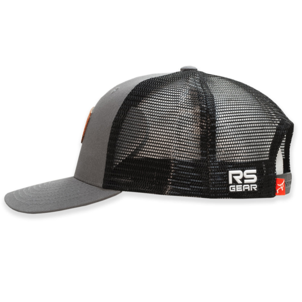 Rope Smart Western Style Mesh Flat Retro Trucker Fit Snapback Red Patch Cap