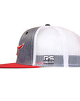 Rope Smart Western Style Mesh Flat Retro Trucker Fit Snapback Red Patch Cap