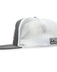 Rope Smart Western Style Mesh Flat Retro Trucker Fit Snapback Red Patch Cap