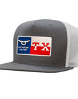 Rope Smart Western Style Mesh Flat Retro Trucker Fit Snapback Red Patch Cap