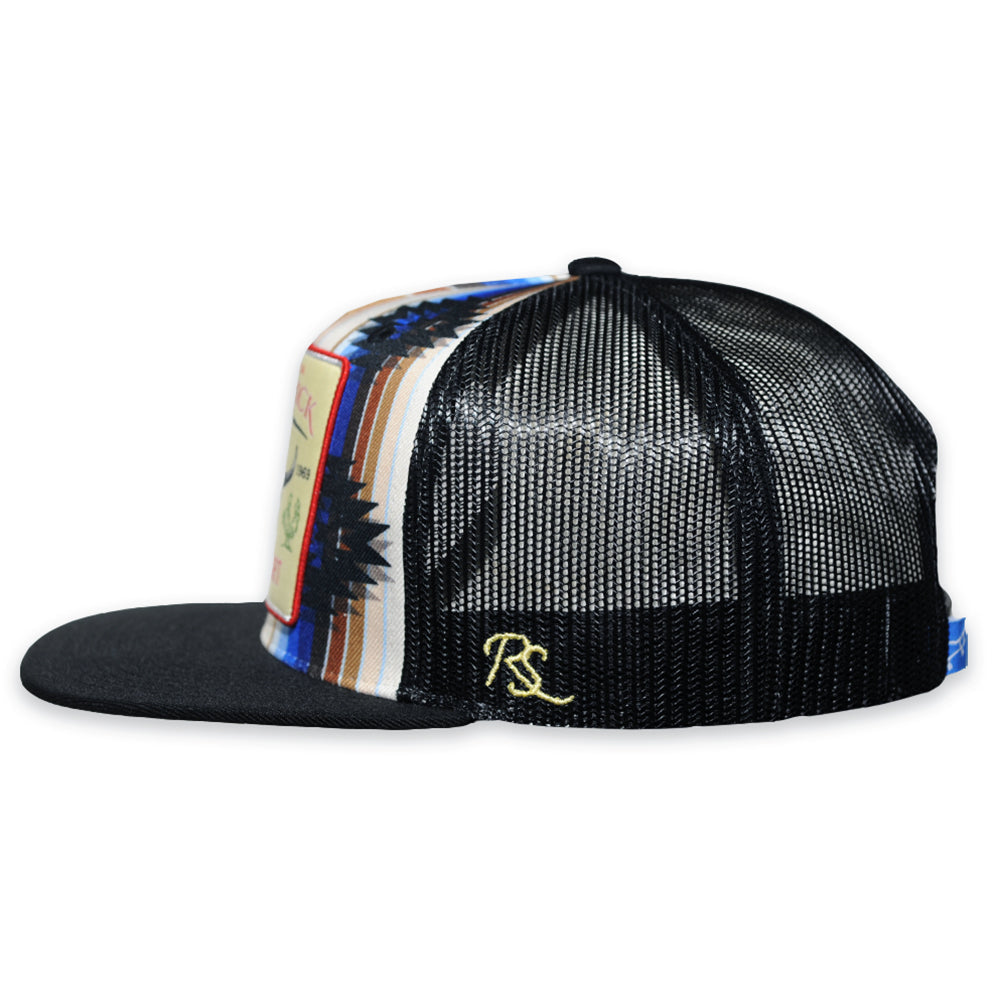 Rope Smart Western Style Mesh Flat Retro Trucker Fit Snapback Red Patch Cap