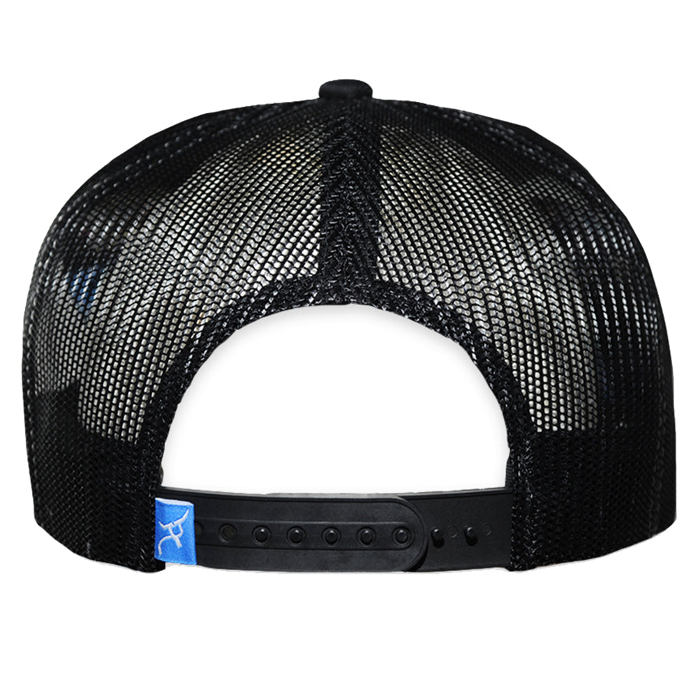Rope Smart Western Style Mesh Flat Retro Trucker Fit Snapback Red Patch Cap