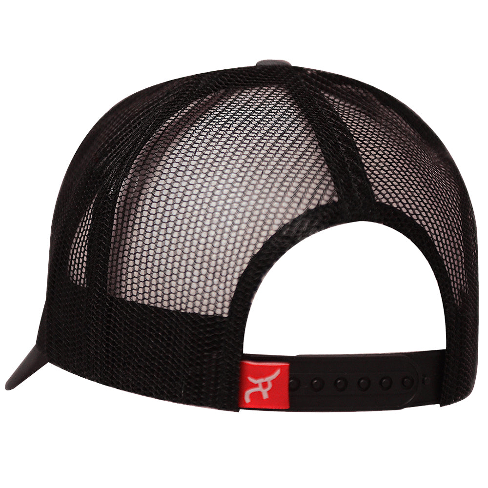 Rope Smart Western Style Mesh Flat Retro Trucker Fit Snapback Red Patch Cap