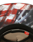 Rope Smart Western Style Mesh Flat Retro Trucker Fit Snapback Red Patch Cap