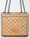 American Darling Small Crossbody Beautifully Hand Tooled  Genuine Leather women bag western handbag purse