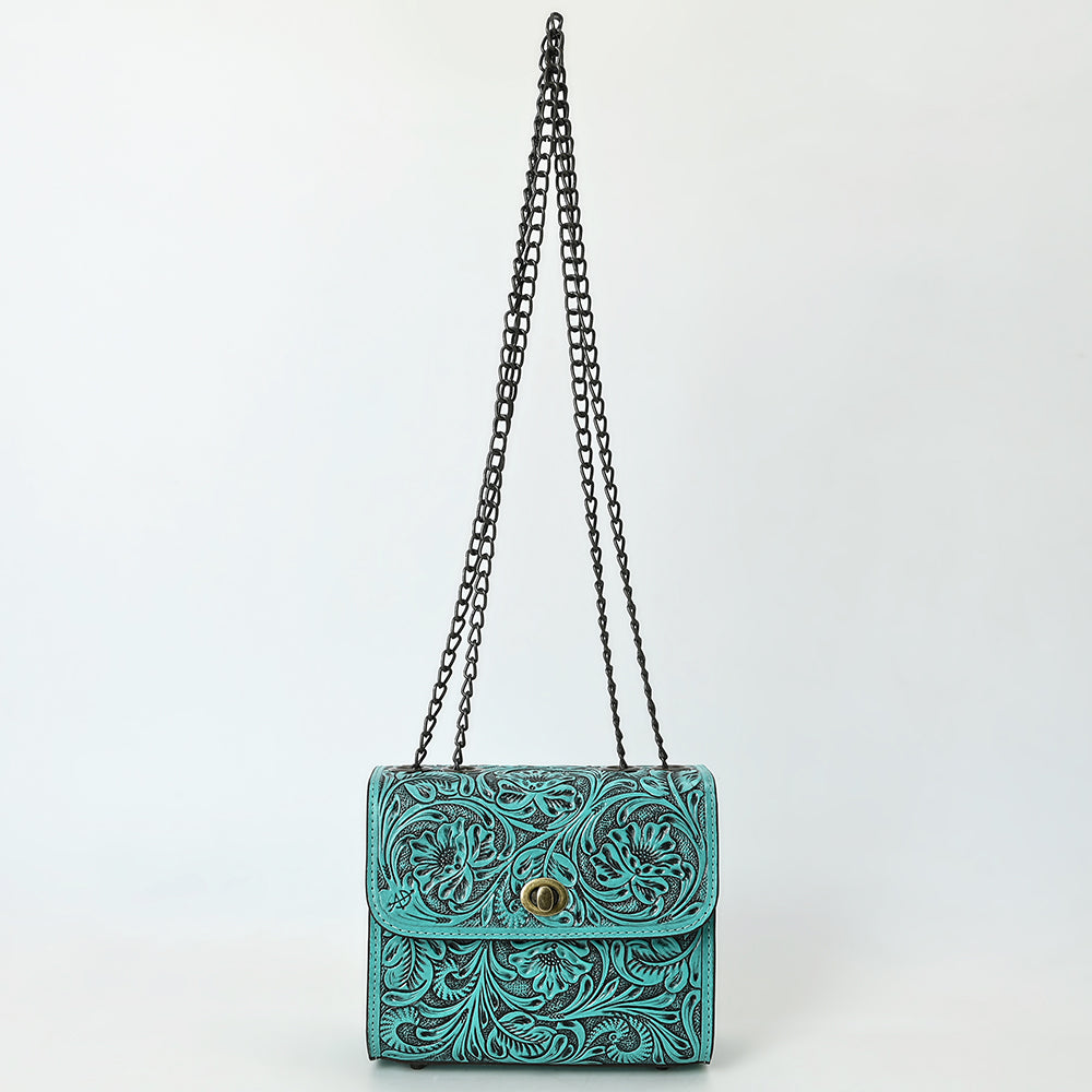 American Darling Small Crossbody Beautifully Hand Tooled  Genuine Leather women bag western handbag purse