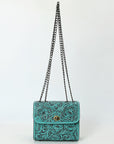 American Darling Small Crossbody Beautifully Hand Tooled  Genuine Leather women bag western handbag purse