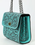 American Darling Small Crossbody Beautifully Hand Tooled  Genuine Leather women bag western handbag purse