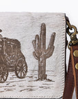 American Darling Organiser Hair-On Hand Tooled Genuine Leather Women Bag Western Handbag Purse