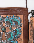 American Darling Messenger Hand Tooled Hair On Genuine Leather Women Bag Western Handbag Purse