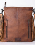 American Darling Messenger Hand Tooled Hair On Genuine Leather Women Bag Western Handbag Purse