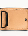 AMERICAN DARLING Floral Hand Carved Painted Belt Buckle Genuine Leather Covered Stylish Buckle
