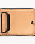 AMERICAN DARLING Floral Hand Carved Painted Belt Buckle Genuine Leather Covered Stylish Buckle