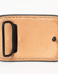 AMERICAN DARLING Floral Hand Carved Painted Belt Buckle Genuine Leather Covered Stylish Buckle