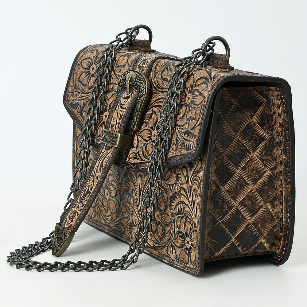 American Darling Small Crossbody Beautifully Hand Tooled  Genuine Leather women bag western handbag purse