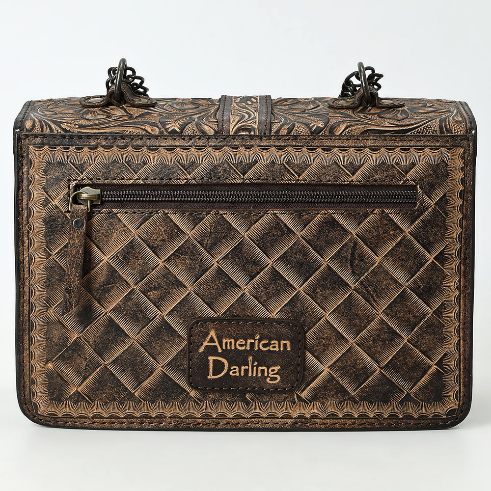 American Darling Small Crossbody Beautifully Hand Tooled  Genuine Leather women bag western handbag purse